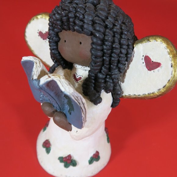 GAIL LAURA VTG 1992 Signed Black African American Christmas Angel Resin Figurine - Picture 11 of 12